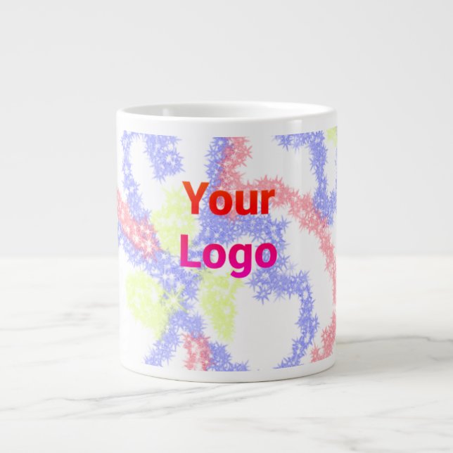 simple minimal add your text monogram photo    cof giant coffee mug (Front)