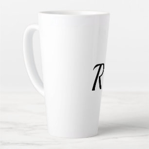 simple minimal add your text monogram photo cof latte mug