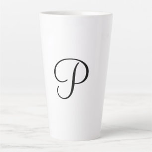 simple minimal add your text monogram photo    cof latte mug