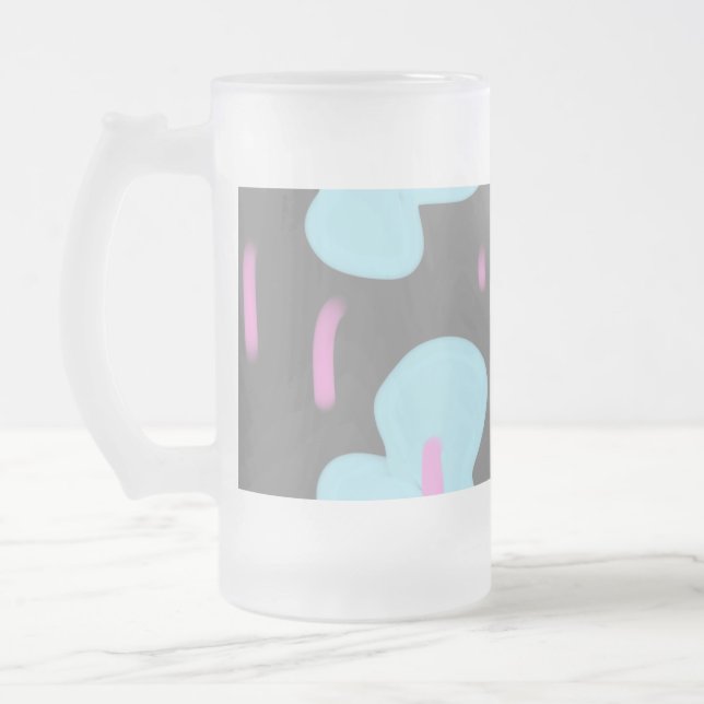 simple minimal add your text monogram photo     frosted glass beer mug (Left)