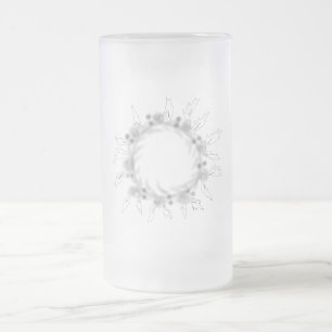 simple minimal add your text monogram photo frosted glass beer mug