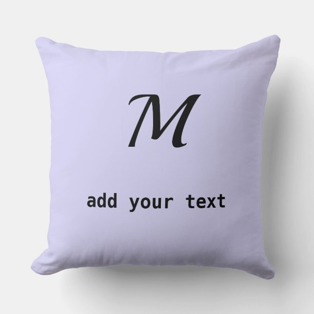 simple minimal add your text monogram photo  throw pillow (Front)