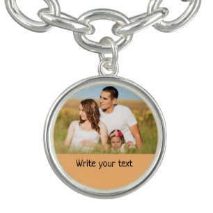 simple minimal add your text photo christmas     b bracelet
