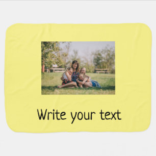 simple minimal add your text photo christmas  baby blanket