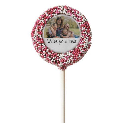 simple minimal add your text photo christmas  chocolate covered oreo pop