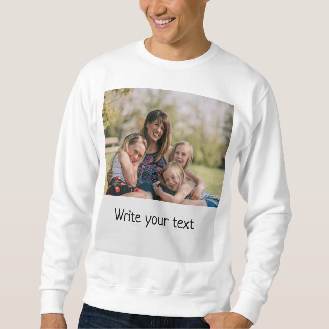 simple minimal add your text photo christmas  hood sweatshirt (Front)
