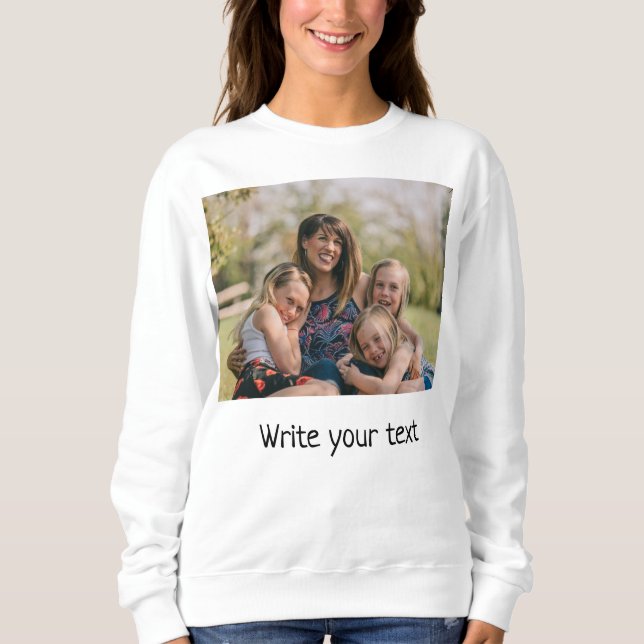 simple minimal add your text photo christmas  hood sweatshirt (Front)