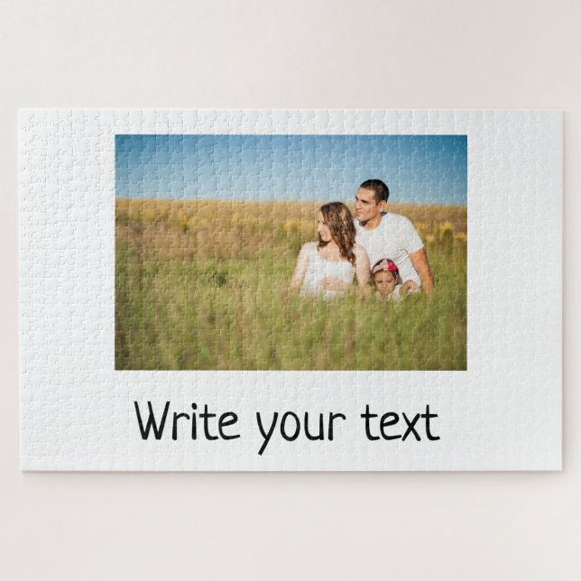 simple minimal add your text photo christmas     j jigsaw puzzle (Horizontal)