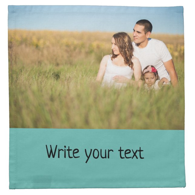 simple minimal add your text photo christmas     n cloth napkin (Front)