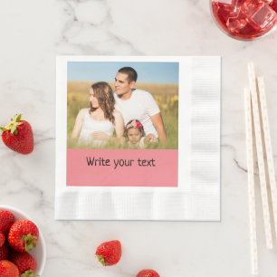 simple minimal add your text photo christmas     n napkins