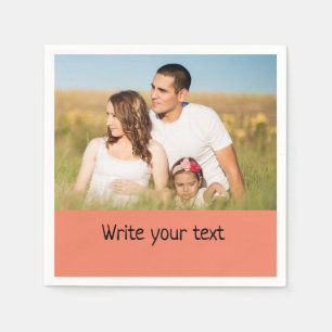 simple minimal add your text photo christmas n napkins