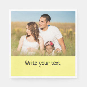 simple minimal add your text photo christmas     n napkins