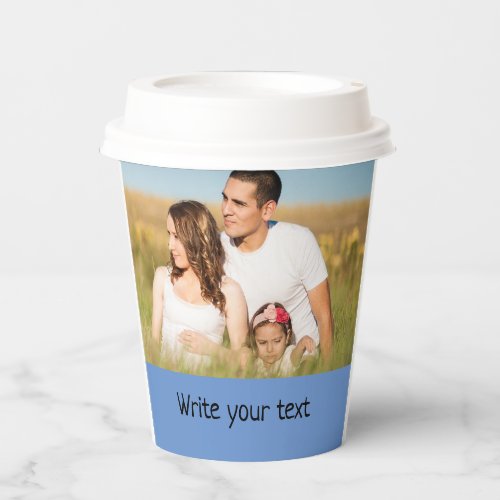 simple minimal add your text photo christmas       paper cups
