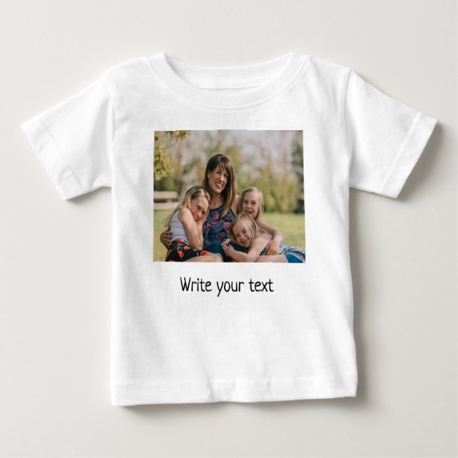 simple minimal add your text photo christmas   T-S Baby T-Shirt (Front)
