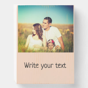 simple minimal add your text photo christmas wooden box sign