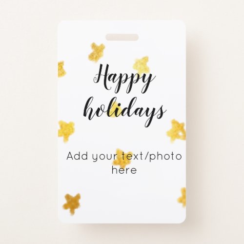 simple minimal add your text photo happy holidays  badge