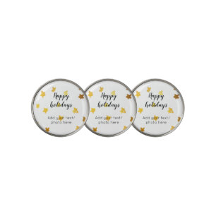 simple minimal add your text photo happy holidays golf ball marker