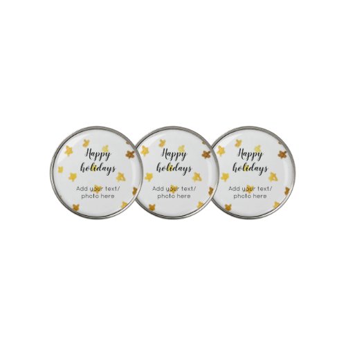simple minimal add your text photo happy holidays  golf ball marker