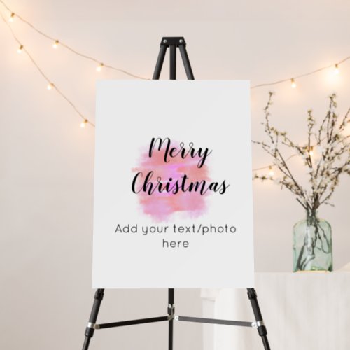 simple minimal add your text photo merry christmas foam board