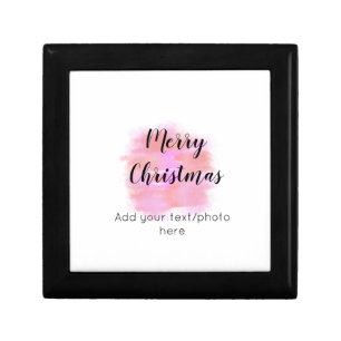 simple minimal add your text photo merry christmas gift box