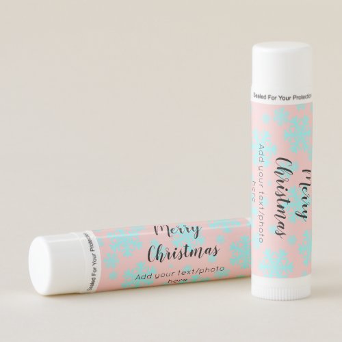 simple minimal add your text photo merry christmas lip balm