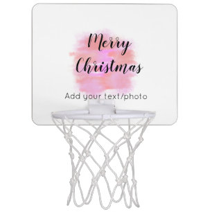 simple minimal add your text photo merry christmas mini basketball hoop