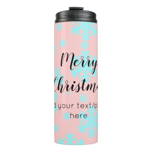 simple minimal add your text photo merry christmas thermal tumbler