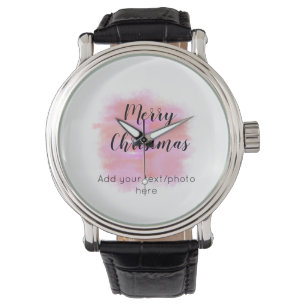 simple minimal add your text photo merry christmas watch