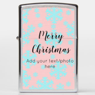 simple minimal add your text photo merry christmas zippo lighter