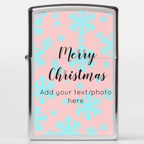 simple minimal add your text photo merry christmas zippo lighter