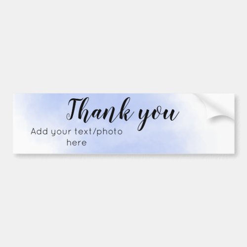 simple minimal add your text photo thank you water bumper sticker
