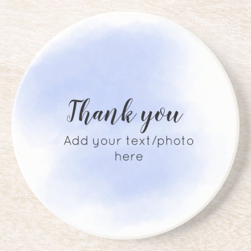 simple minimal add your text photo thank you water coaster