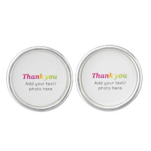 simple minimal add your text photo thank you water cufflinks