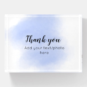 simple minimal add your text photo thank you water paperweight