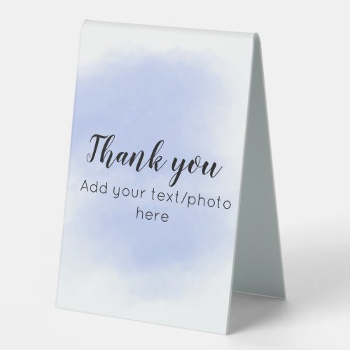 simple minimal add your text photo thank you water table tent sign