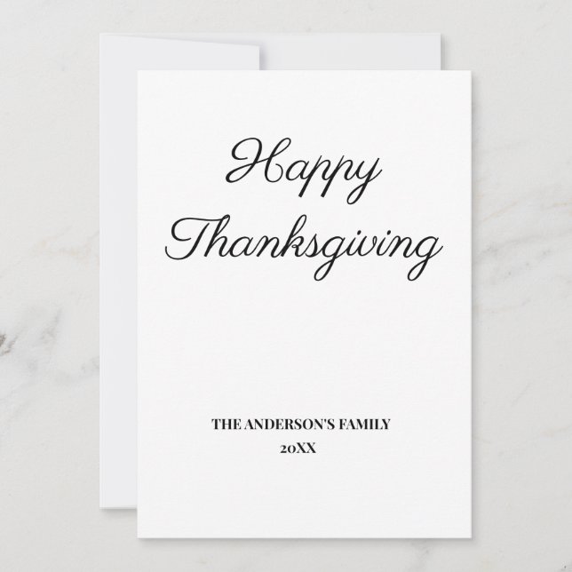 simple minimal add your text thanksgiving card (Front)
