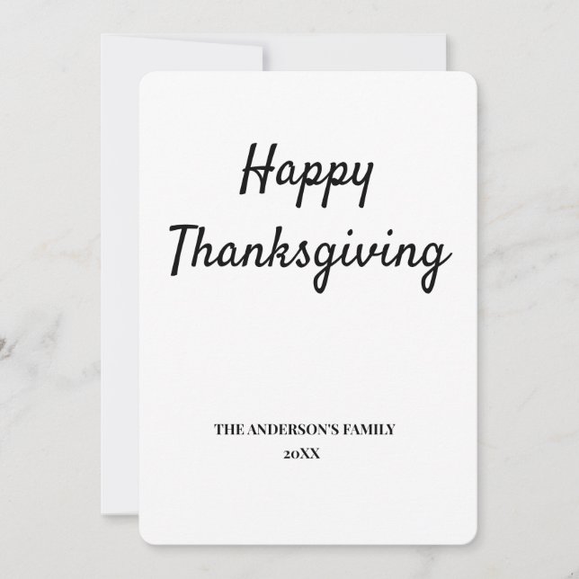 simple minimal add your text thanksgiving card (Front)