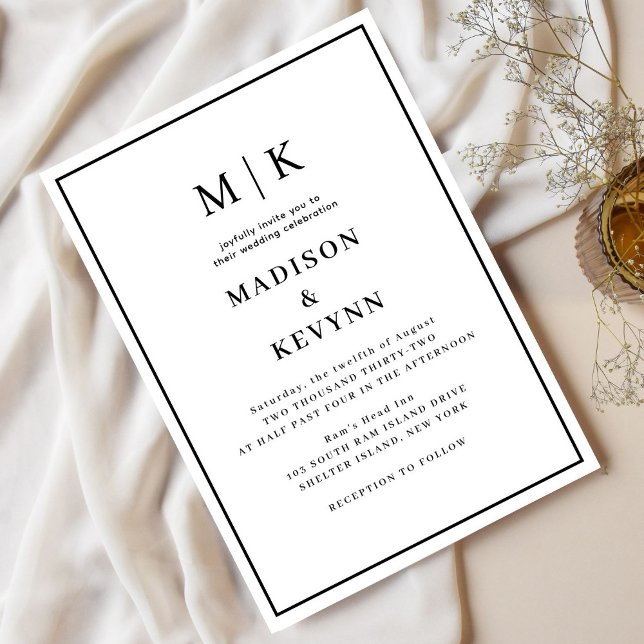 Simple Minimal and Chic | Wedding Invitation (Creator Uploaded)