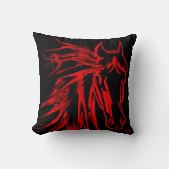 Simple minimal animal rustic horse  throw pillow (Front)