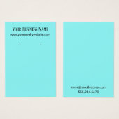 Simple, Minimal Aqua Earring Holder Display Cards (Front & Back)
