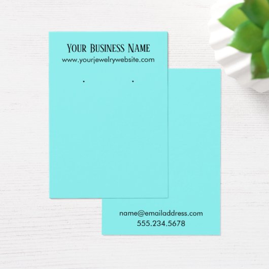 Simple, Minimal Aqua Earring Holder Display Cards (Desk)