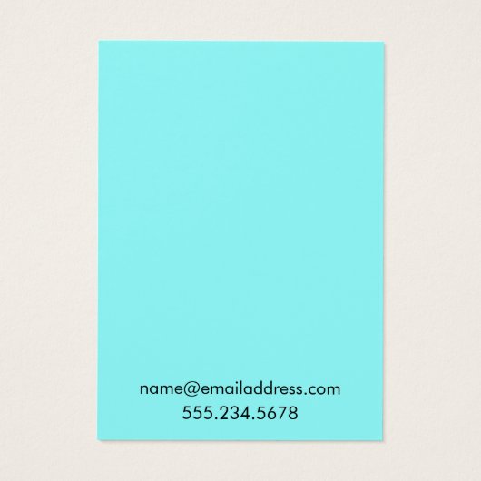 Simple, Minimal Aqua Earring Holder Display Cards (Back)