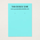 Simple, Minimal Aqua Earring Holder Display Cards (Front)