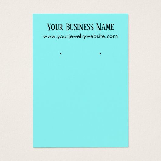 Simple, Minimal Aqua Earring Holder Display Cards (Front)