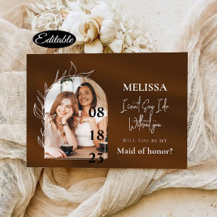 Simple Minimal Arch Bridesmaid Proposal Card