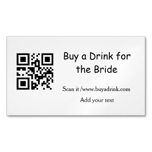Simple minimal bachelorette buy a bride drink barc business card magnet