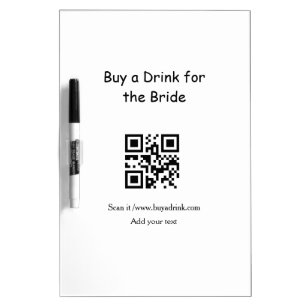 Simple minimal bachelorette buy a bride drink barc dry erase board