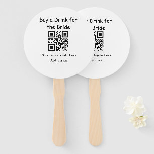 Simple minimal bachelorette buy a bride drink barc hand fan