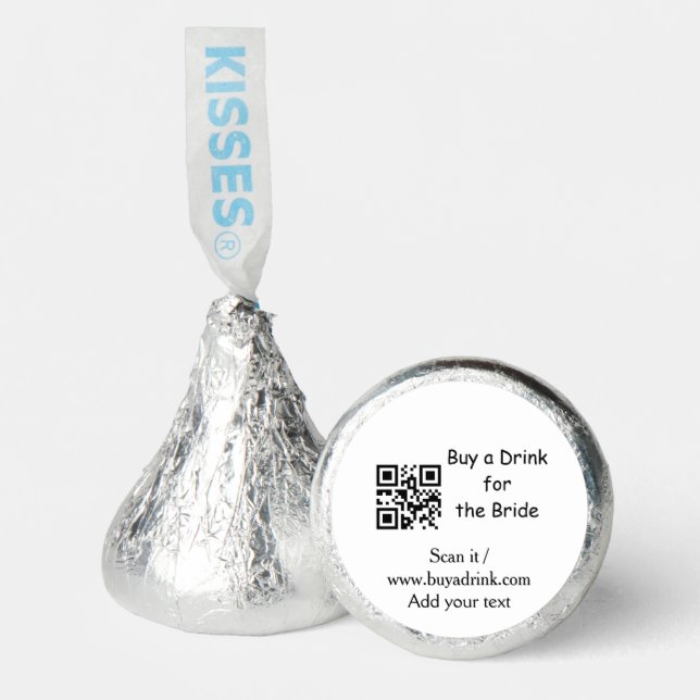 Simple minimal bachelorette buy a bride drink barc hershey®'s kisses® (Front)