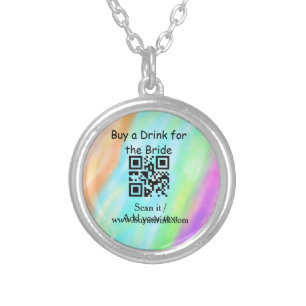 Simple minimal bachelorette buy a bride drink barc silver plated necklace
